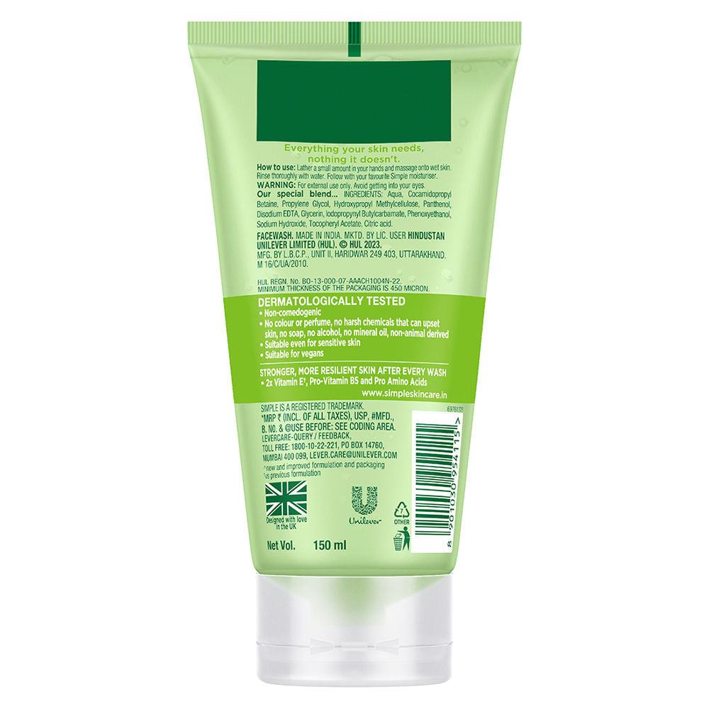Simple Kind to Skin Refreshing Facewash Mild Face Wash for Sensitive Skin