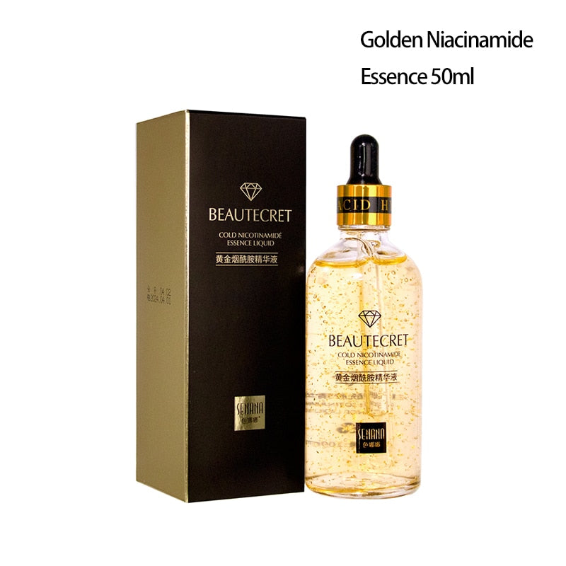 24K Golden Niacinamide Essence Liquid Deeply Nourishes Anti Wrinkles Anti Aging Hyaluronic Acid Nourish Skin Facial Moisturizer