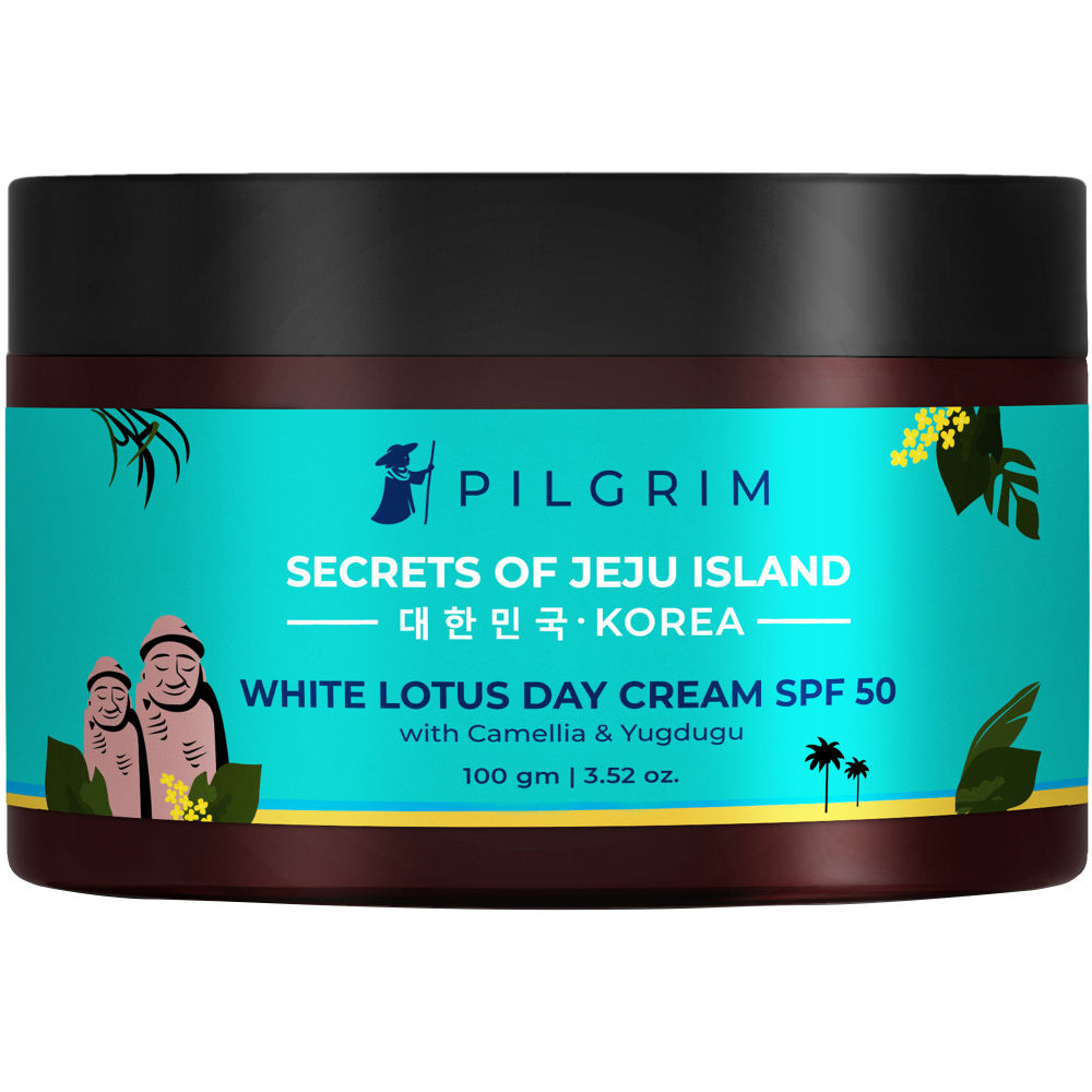 PILGRIM Korean White Lotus Face Cream with SPF 50 | White Lotus Day cream for women daily use