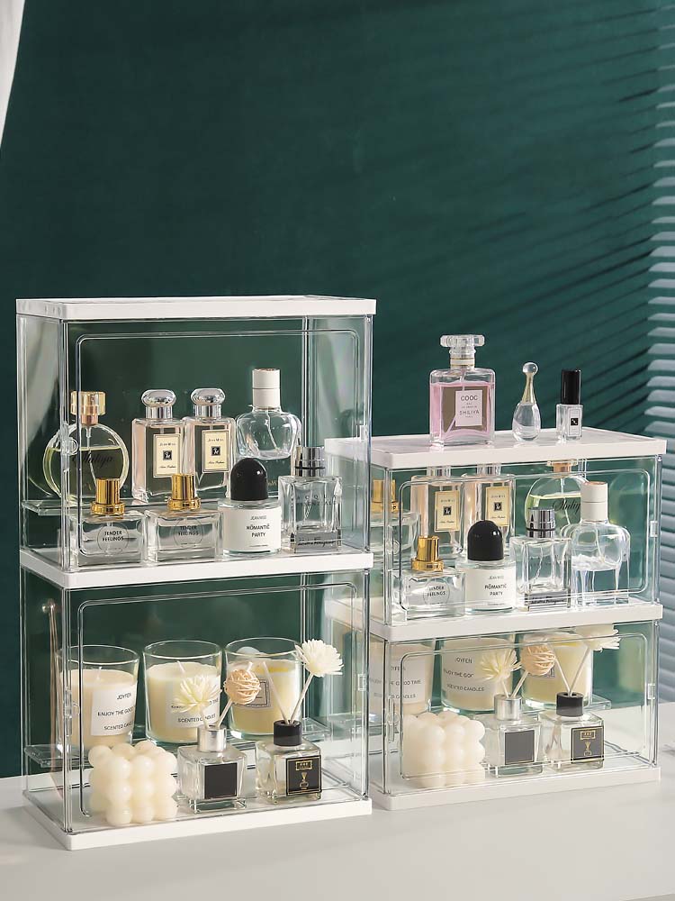 Large-capacity perfume storage rack, dust-proof acrylic cosmetics aromatherapy display box