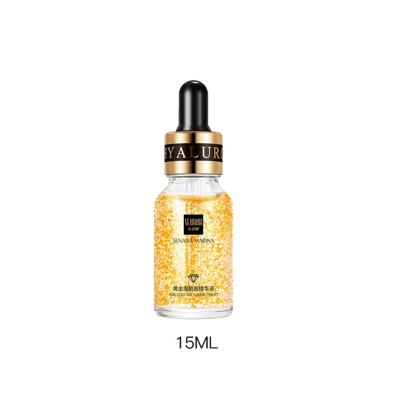 24K Golden Niacinamide Essence Liquid Deeply Nourishes Anti Wrinkles Anti Aging Hyaluronic Acid Nourish Skin Facial Moisturizer