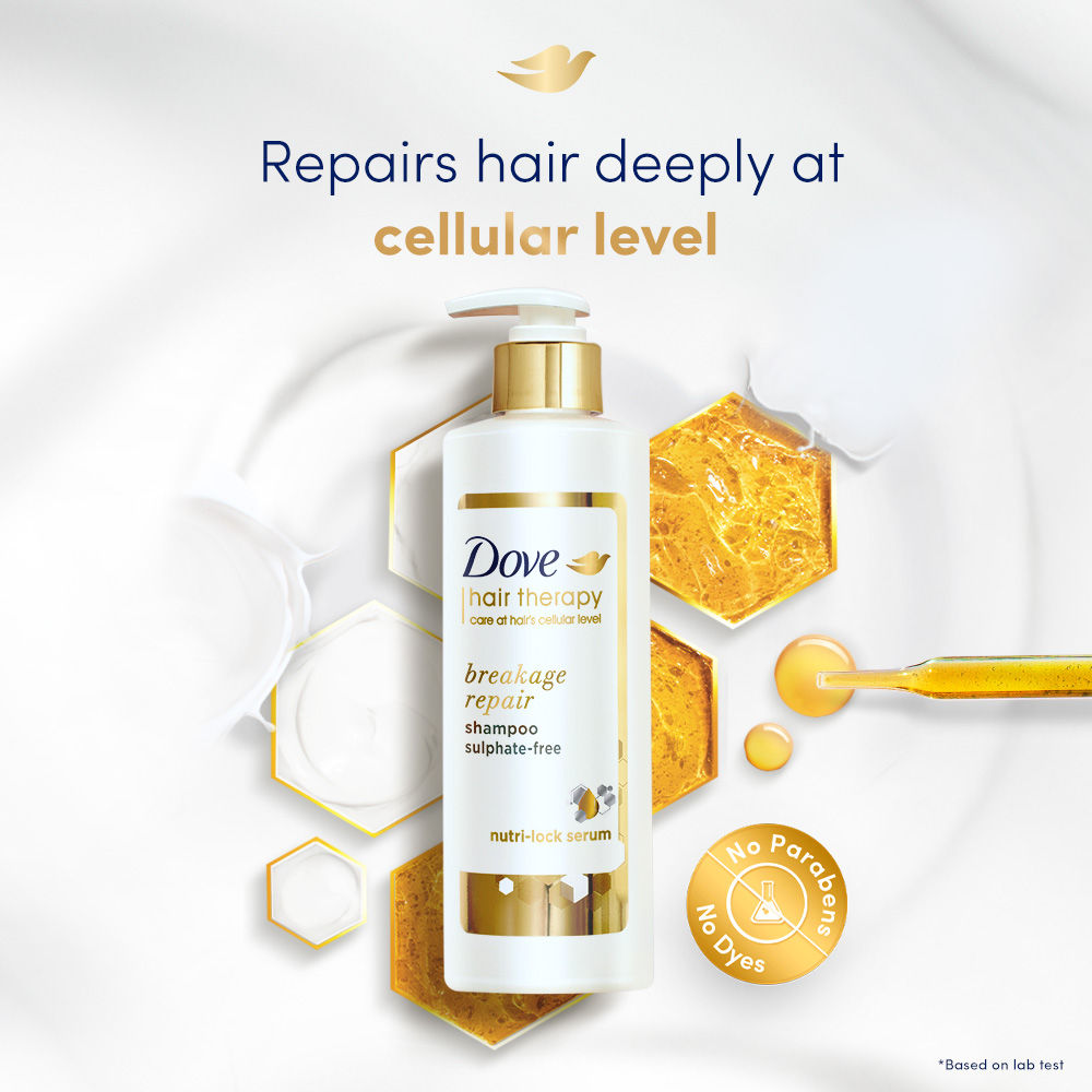 Dove Hair Therapy Breakage Repair Shampoo Sulphate and Parabens free With Nutri-Lock Serum